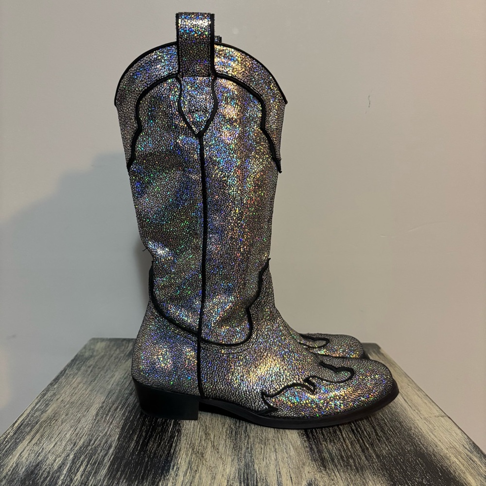 Holographic Cowboy Boots | Womens Size 37